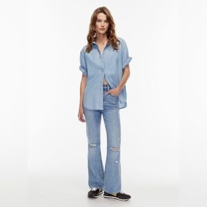 Denim Forum The Twiggy 60's High Rise Flare Aritzia Size